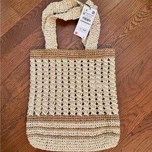 NWT - Zara Woven Shopper - Taupe Brown